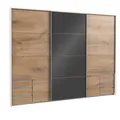 Produktbild: Schwebetürenschrank - Plankeneiche - Graphit - 270 cm breit Kleiderschrank