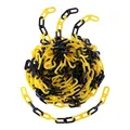 Produktbild: TIBU Absperrkette Kunststoff Plastikkette 8 mm Stärke - zweifarbig Schwarz/Gelb - Länge 50 cm - witterungsbeständig und stabil
