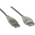 Produktbild: INLINE USB 2,0 Verlängerung, Stecker / Buchse, Typ A, transparent, 3m