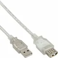 Produktbild: InLine® USB 2.0 Verlängerung Stecker zu Buchse Typ A transparent 3m