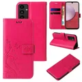 Produktbild: Handy Tasche für Samsung Galaxy A14 & A14 5G Handyhülle Blumen Buch Cover Pink