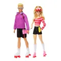 Produktbild: Barbie Fashionistas-Set mit 2 Modepuppen und 6 Zubehörteilen, Barbie und Ken Rollschuh-Modepuppen, Sammelfiguren zum 65. Jubiläum, HXK90