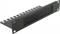 Produktbild: DeLOCK Cable Management Brush Strip with Cable Support Plate - Kabelführungspanel mit Bürste - Schwarz - 1U - 25,4 cm (10