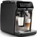 Produktbild: Philips Kaffeevollautomat EP3347/90 3300 Series, 6 Getränke (heiß oder eisgekühlt), LatteGo-Milchsystem, SilentBrew Technologie, Chrom-Schwarz