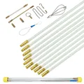 Produktbild: Glasfaser-Fischband-Kabelstangen Fish Stick-Draht Laufender Fischband-Kit 43cm*10 Anschließbarer Kabelabzieher Ziehen Sie die elektrischen Drahtstangen mit Haken und Ösen-Nudler