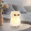 Produktbild: ANSMANN Nachtlicht Kinder aus Silikon, Tier Lampe Eule, Wiederaufladbar, Dimmbar, Verschiedenfarbig, Geburtstagsgeschenk für Jungen & Mädchen