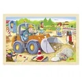 Produktbild: goki Rahmenpuzzle Einlegepuzzle Baustelle 24 Teile Holzpuzzle, 24 Puzzleteile, sehr stabile Puzzleteile