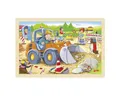 Produktbild: goki Konturenpuzzle Einlegepuzzle Baustelle, 24 Puzzleteile, voller Fahrzeuge und Aktivitäten