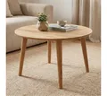 Produktbild: skølm Couchtisch Mjölnir aus Eiche Massivholz (Natur geölt), Wohnzimmertisch Ø70 cm, auch in oval erhältlich