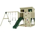 Produktbild: PolarPlay Spielturm Nils, mit Trapezstange, Dunkelgrün