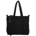 Produktbild: Beagles - Damen Umhängetasche Shopper aus weichem Teddystoff - Geräumig mit Reißverschluss-Hauptfach - Verstell- & abnehmbarer Schultergurt - Innenfächer für Organisation - Schwarz