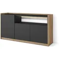 Produktbild: SIDEBOARD, Schwarz und Eiche, 156/37/80cm, mit Led