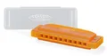 Produktbild: Classic Cantabile FBH-10 ON FunKids Mundharmonika C-Dur - Diatonische 10 Loch-Mundharmonika aus Kunststoff - Stimmzungen aus Phosphorbronze - ideal für Kinder - Inklusive Kunststoff-Etui - Orange