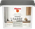 Produktbild: Alpina Bad & Küche Wandfarbe Baumwollweiß – matte Innenfarbe für Feuchträume, hohe Deckkraft & tropfgehemmt, streichfertige Wand- und Deckenfarbe für Bad & Küche – 2,5 L