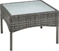 Produktbild: Polyrattan Beistelltisch Rattan Tisch Gartentisch Balkontisch Garten Möbel Glas