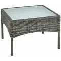 Produktbild: Estexo - Polyrattan Beistelltisch Rattan Tisch Gartentisch Balkontisch Garten Möbel Glas