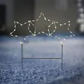 Produktbild: 3er Set LED Gartenstecker Sterne mit 60 warmweißen LEDs | Weihnachtsstern beleuchtet mit Timer 60x60 cm | Stern LED Weihnachtsbeleuchtung Outdoor Weihnachtsdeko beleuchtete Gartendeko