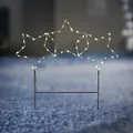 Produktbild: 3er Set LED Gartenstecker Stern mit 60 warmweißen LEDs Weihnachtsstern 60x60 cm