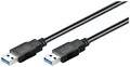 Produktbild: goobay 93928 USB-A auf USB A 3.0 Ladekabel/Universal USB Kabel Typ A/Schnellladekabel 5 Gbits/Datenkabel Smartphone / 3fach Schirmung/Schwarz / 1,8m