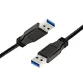 Produktbild: 1,8 m USB Kabel A Stecker auf A Stecker USB-A 3.0 Verbindungskabel schwarz