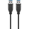 Produktbild: goobay USB 3.2 Gen 1 Kabel, USB-A Stecker > USB-A Stecker, schwarz