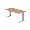 Produktbild: Hammerbacher VUS Höhenverstellbar Schreibtisch Rechteckig Walnuss C-Fuß 1.600 (B) x 800 (T) x 860 (H) mm Spanplatte, Stahl