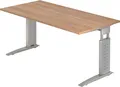 Produktbild: HAMMERBACHER Schreibtisch Schreibtisch C-Fuß 160x80cm Nussbaum/Silber