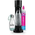 Produktbild: sodastream GAIA Sprudelwassermaschine und Soda | 1 Flasche 1 l + 1 Flasche 0,5 l spülmaschinenfest + 1 Gasnachfüller 60 l zum Anstecken | Schwarz