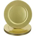 Produktbild: 6x Platzteller Gold Glitzer Ø33cm Dekoteller leicht Kunststoff Weihnachten