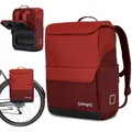 Produktbild: otinga® Flip Move Fahrradtasche Rucksack [16L Volumen] für jeden Gepäckträger I Gepäckträgertasche mit Rucksack - in 7 Sekunden umgebaut I Wasserdichter Fahrradrucksack Gepäckträger (Vulkan-rot)