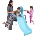 Produktbild: KidKraft 5 in 1 Kinder Klettergerüst mit Rutsche Outdoor & Indoor, Basketballkorb, Fußballtor & Baseballwand, Kinderrutsche Holz ab 18 Monaten