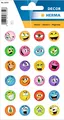 Produktbild: HERMA 3359 Aufkleber Smiley Glitzer klein groß, 48 Stück, Belohnung Sticker mit lustigen Emoji Gesicht Motiv, Kinder Etiketten für Schule Grundschule Schüler Tagebuch Scrapbooking Geburtstag Deko DIY
