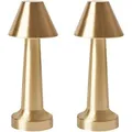 Produktbild: Kabellose Led Tischlampe 2er Set Joanes Mit Dimmer Metall Gold
