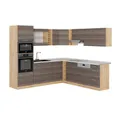 Produktbild: Vicco Winkelküche R-Line, Edelgrau/Goldkraft Eiche, 237 x 247 cm, AP Marmor