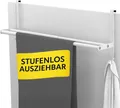 Produktbild: MDCASA Handtuchstange I Stabiler Handtuchhalter ohne Bohren für alle gängigen Türen, Längenverstellbar 43 bis 80 cm, inkl. Kratzschutz