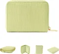 Produktbild: MillyMilk® Kord Geldbeutel Fondo – Mini Portemonnaie für Frauen – Pastellfarbene Stoff Geldbörse aus Cord für Damen klein – Damenbörse - PASTELLGRÜN