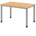 Produktbild: Hammerbacher-Schreibtisch 4Fuß-rd.120x80cm Buche/Silber-VHS12/6/S