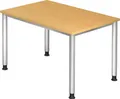 Produktbild: HAMMERBACHER Schreibtisch Schreibtisch 4-Fuß-rund 120x80cm Buche/Silber