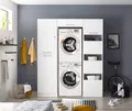 Produktbild: Waschmaschinenschrank Trockner Schrank Wäscheschrank 167 cm Weiß Clara Respekta