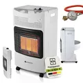 Produktbild: Juskys Gasheizung GS42US – Infrarot-Heizstrahler bis 4200 W für Terrasse & Outdoor in Weiß