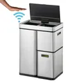 Produktbild: Sensor Mülleimer EKO Mirage Plus Sensor Recycler 3 Fach 30+15+15 Liter, aus gebürstetem Edelstahl matt