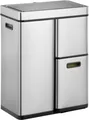 Produktbild: EKO Sensor-Abfalleimer Mirage Plus Recycler, 30+15+15 Liter, gebürsteter Edelstahl, fingerabdrucksicher, B 486 x T 306 x H 653 mm, silber/schwarz 663194
