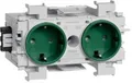 Produktbild: Hager GS20016029 Steckdose 2-fach Wago Steck-/Klemmtechnik halogenfrei, frontrastend, grün