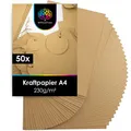 Produktbild: OfficeTree 50 x Kraftpapier A4 230g - Craftpapier A4 - Kartonpapier zum Basteln