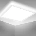 Produktbild: B.K.Licht - Deckenlampe für Bad mit indirektem Licht, ultraflach, neutralweiße Lichtfarbe, LED Deckenleuchte, LED Panel, Badlampe, Badezimmerlampe, Küchenlampe, Feuchtraumleuchte, 29x29x3,5 cm, Weiß