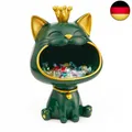 Produktbild: Efugadeng Glückskatze Statue Lagerung Box,Lachende Katze Schmuck Schlüssel A