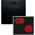 Produktbild: Bosch Einbau-Herd-Set HND211GB1, HEF113BB0 + HEZ438201 + NKN645GA2E, Einbau-Herd, Elektro-Kochfeld, Teleskopauszug, 2-fach - Schwarz
