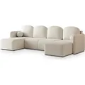 Produktbild: Masseno Ecksofa NUBERO mit Schlaffunktion U-Form, Sofa mit Bettkasten, Wohnzimmersofa, Couch, Soffa, Bettsofa, Couchgarnitur- Creme, QUELLE 02 - Creme
