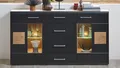 Produktbild: Sideboard Schrank schwarz supermatt Kommode Eiche Altholz Sonate inkl. LED