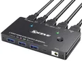 Produktbild: YOUTINGHDAV KVM Switch 2 PC 1 Monitor HDMI, USB 3.0 KVM Switch HDMI 2 Port 8K@60Hz 4K 120Hz HDCP 2.3, HDMI2.1-USB-Switch Teilen Tastatur Maus, KVM Switches USB3.0 mit Wired Remote